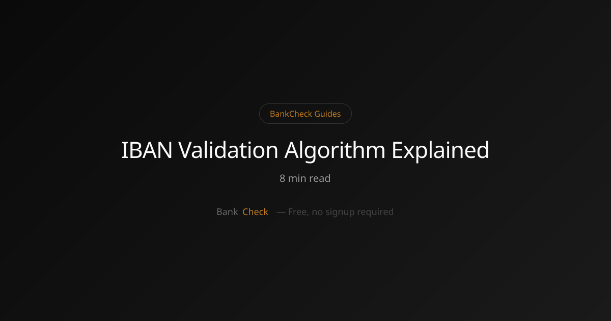 IBAN Validation Algorithm Explained | BankCheck