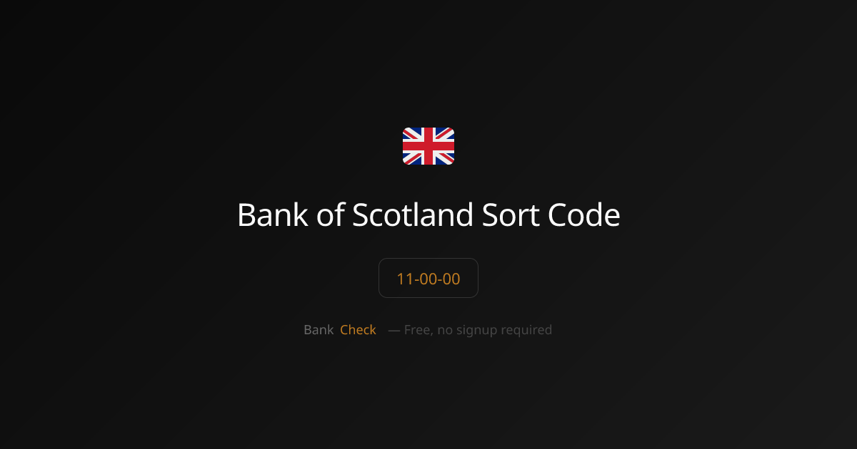 Bank of Scotland Sort Code | BankCheck