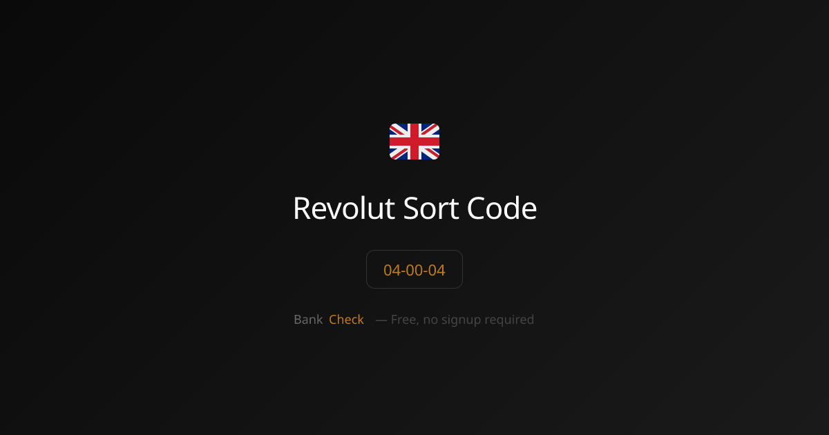 Revolut Sort Code | BankCheck